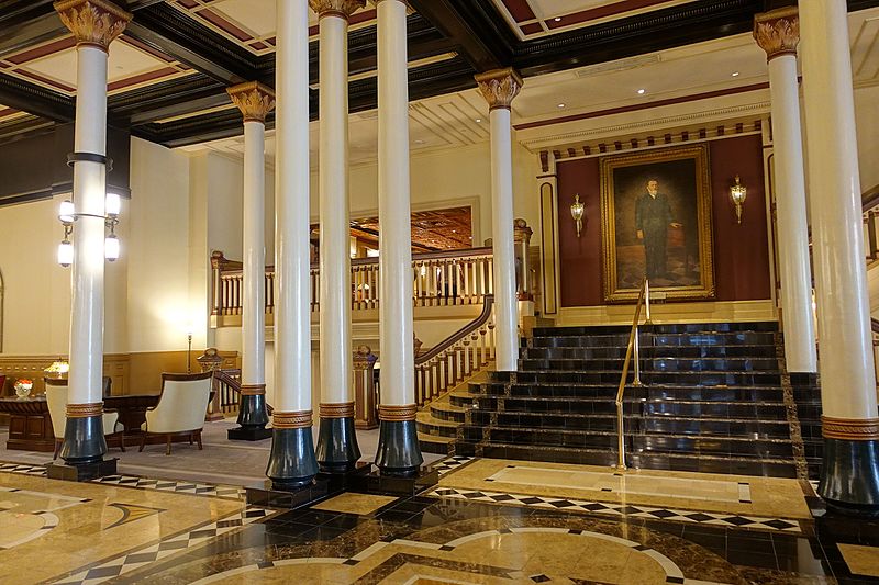 the interior of Driskill Hotel in Austin, Texas