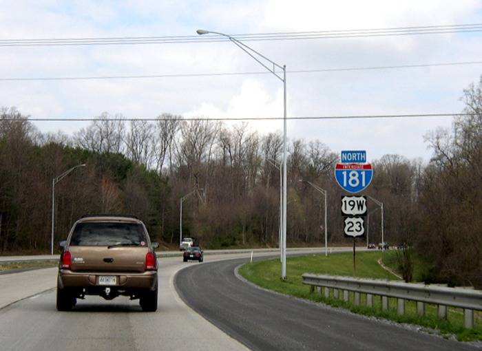 Former Interstate 181 northbound in Johnson City