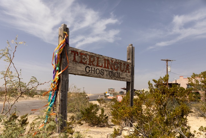 Terlingua ghost town sign in Texas in Terlingua, Texas