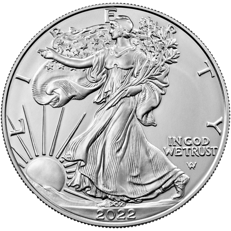 An American Silver Eagle bullion coin