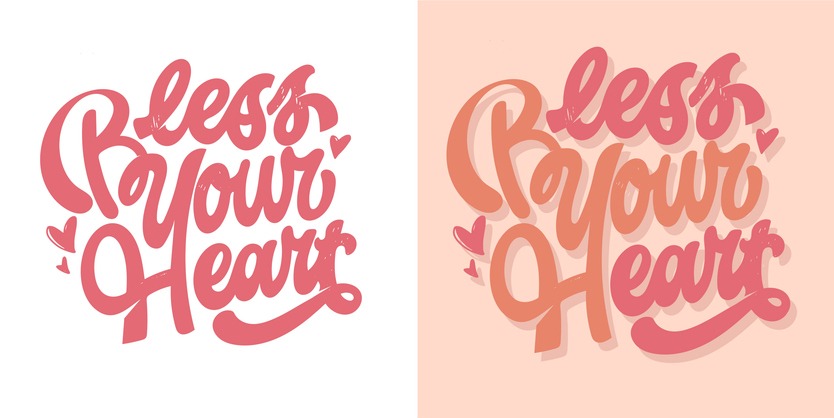 Bless Your Heart calligraphy
