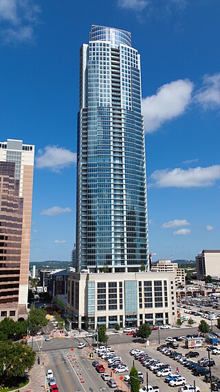 Austonian residential highrise in Austin, Tx