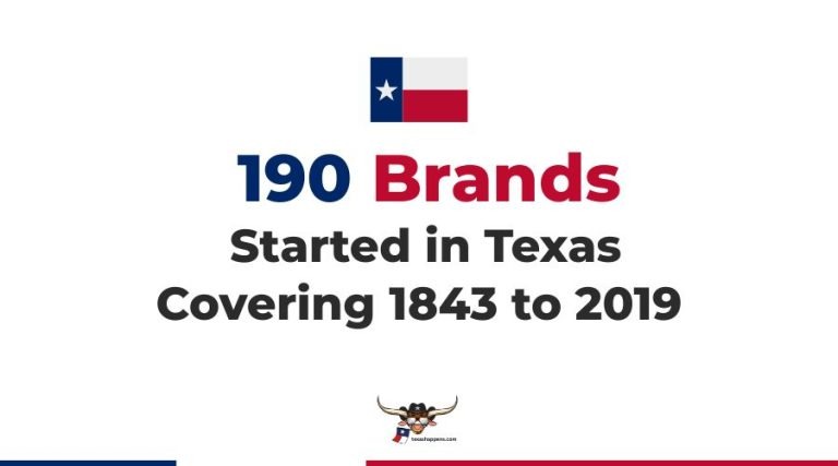 190 Brands Started in Texas Covering 1843 to 2019