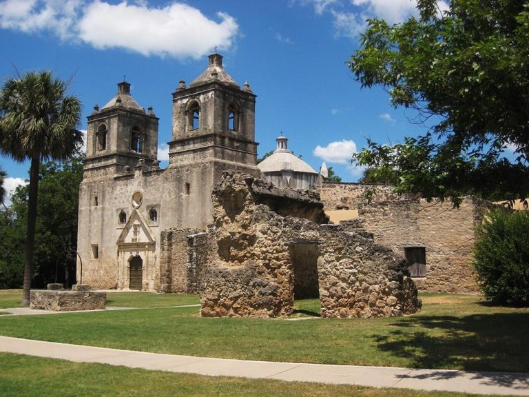 The area surrounding the Mission Concepcion in San Antonio