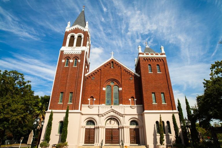 Beautiful architecture of the All Saints Catholic Church in Houston