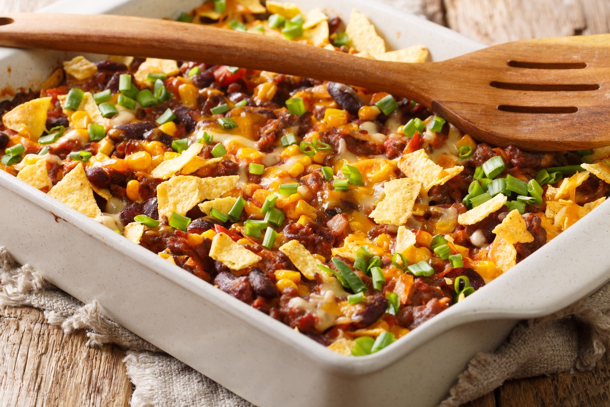 frito pie in a baking dish