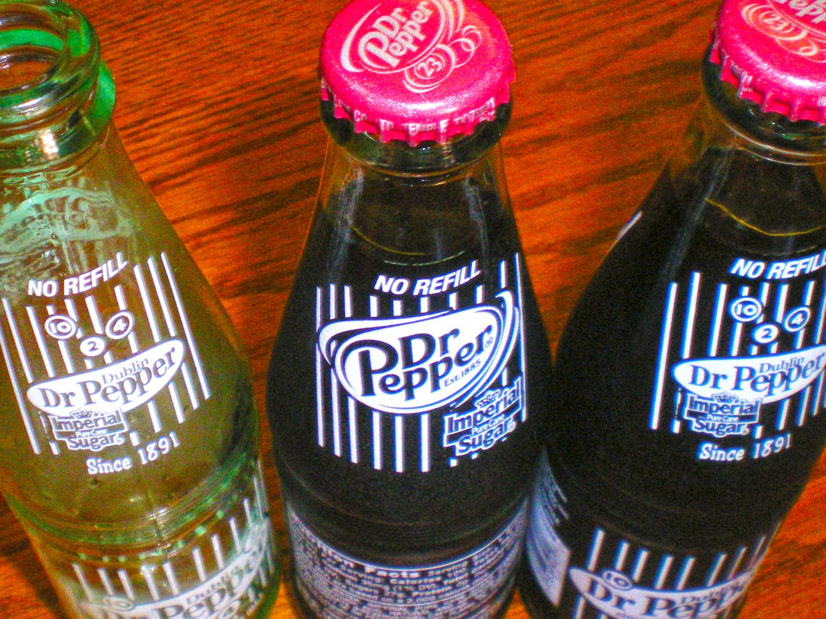 old bottles of Dr Pepper