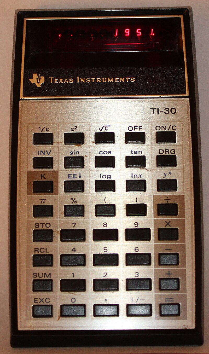 TI-30 electronic calculator, 1976