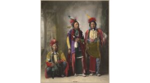 A depictrion of three people from the Kiowa Tribe