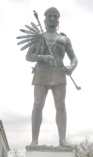 Atakapa statue in St. Martinville, Louisiana