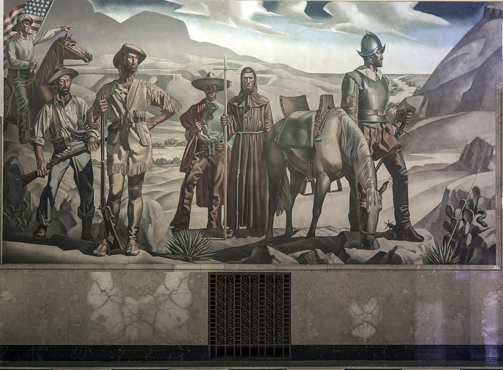 Right half of mural "Pass of the North," by Thomas C. Lea III, U.S. Courthouse, El Paso, Texas