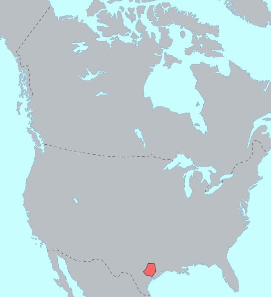 Tonkawa territory around the 18th century